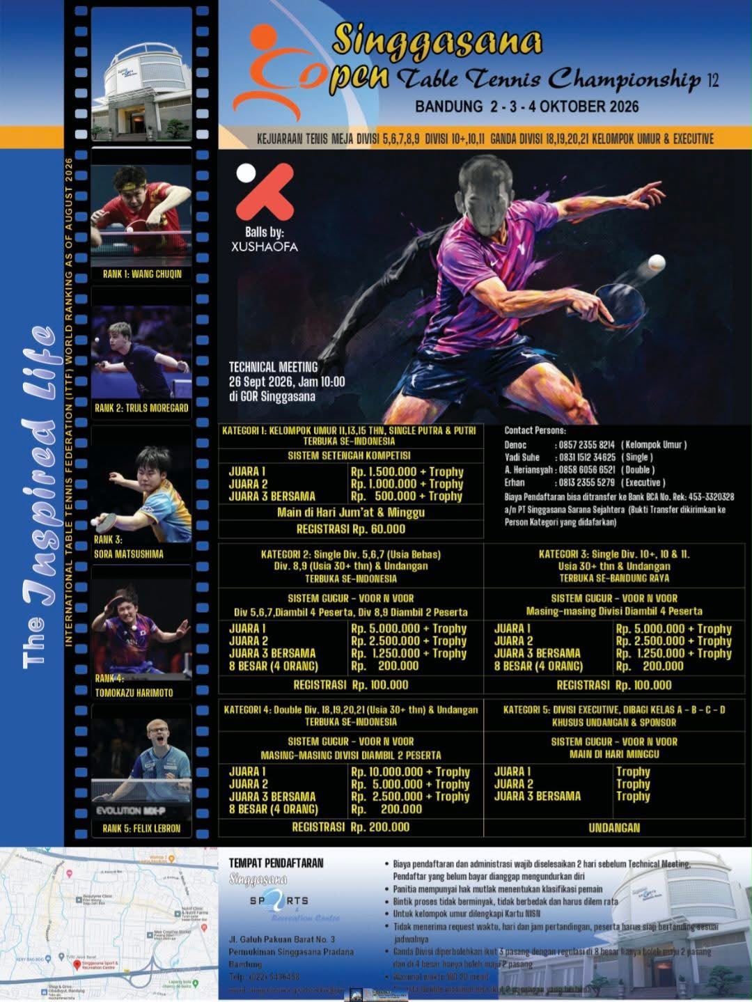 ARMY Siap Turunkan 1 Atlet di SINGGASANA OPEN TABLE TENNIS CHAMPIONSHIP 12